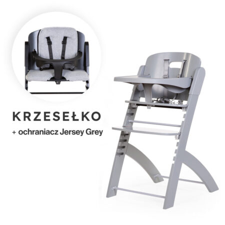 Krzesełko do karmienia Evosit Stone Grey + Ochraniacz Jersey Grey